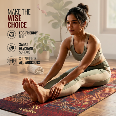 Microfiber & Natural Rubber Yoga Mat - 6mm