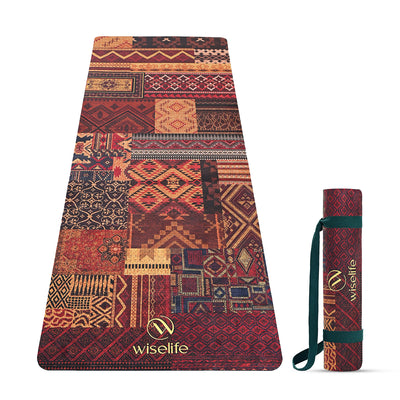 Microfiber & Natural Rubber Yoga Mat - 6mm