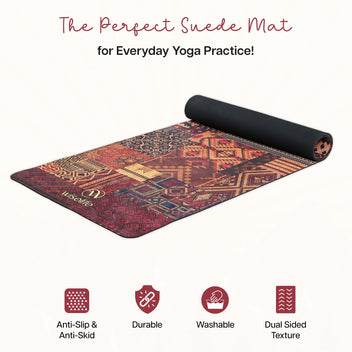 Microfiber & Natural Rubber Yoga Mat - 6mm