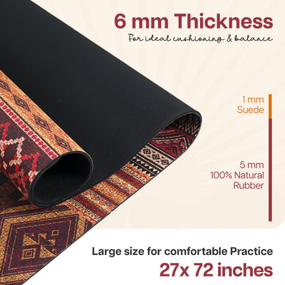 Microfiber & Natural Rubber Yoga Mat - 6mm
