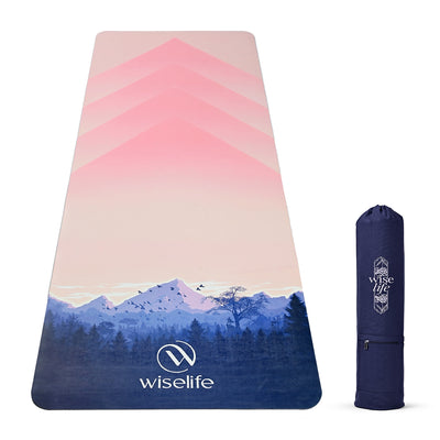 PU & Natural Rubber Yoga Mat - 6mm, - 6mm, Mountain Peace