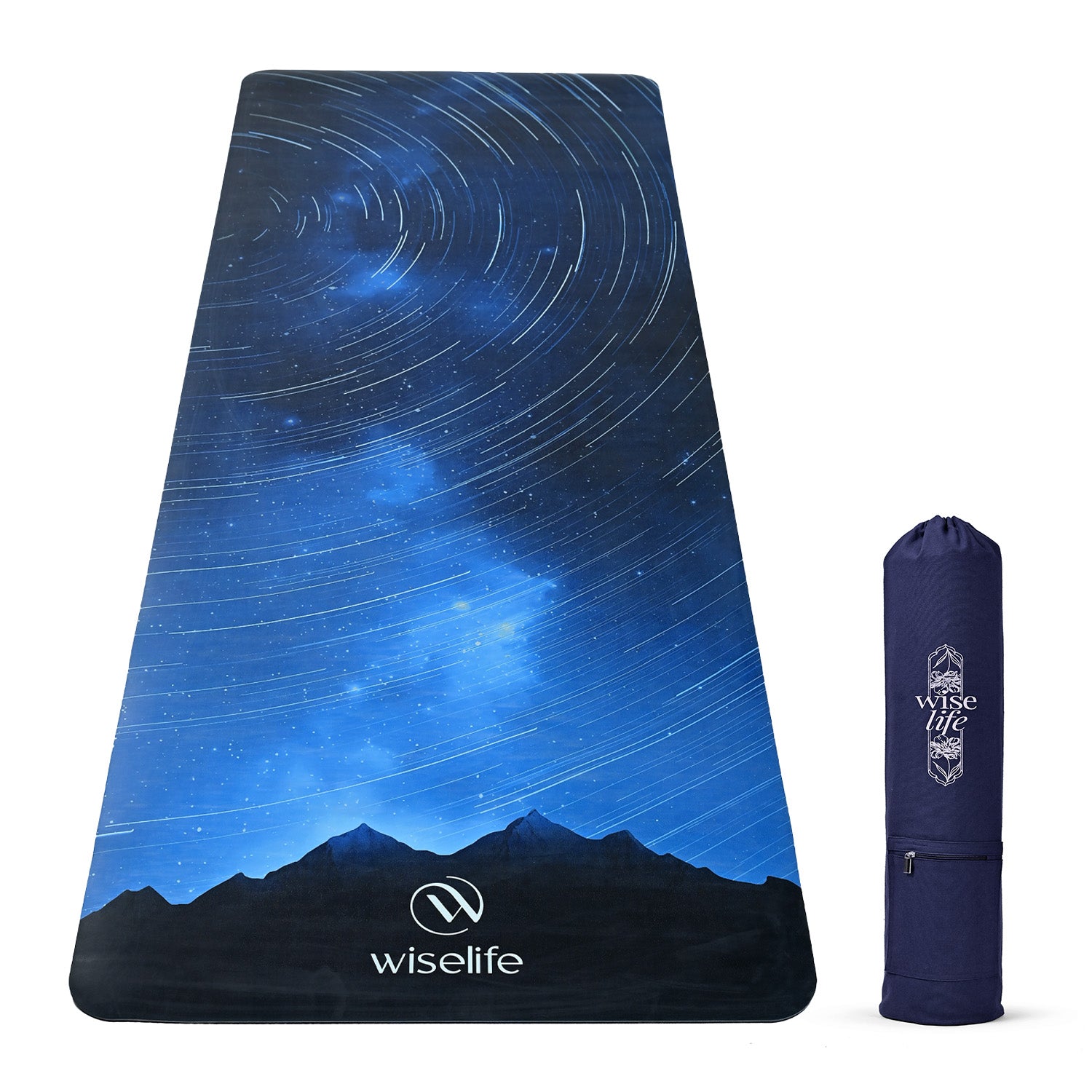 PU Printed & Natural Rubber Yoga Mat - 6mm, Night Sky