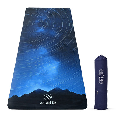 PU Printed & Natural Rubber Yoga Mat - 6mm, Night Sky