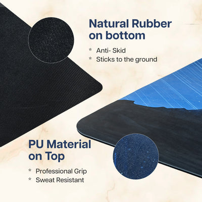 PU Printed & Natural Rubber Yoga Mat - 6mm, Night Sky