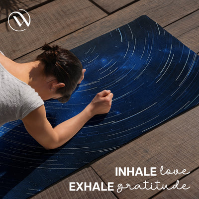 PU Printed & Natural Rubber Yoga Mat - 6mm, Night Sky