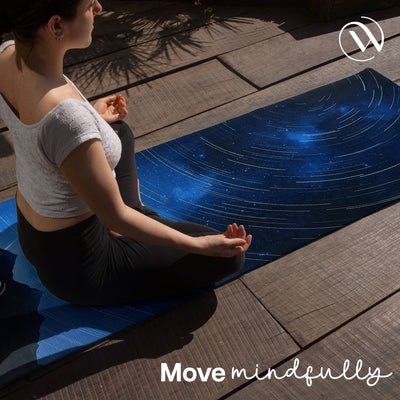 PU Printed & Natural Rubber Yoga Mat - 6mm, Night Sky