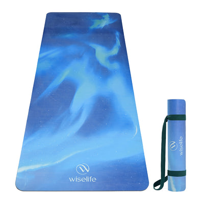 PU Printed & Natural Rubber Yoga Mat - 6mm, Northen Light