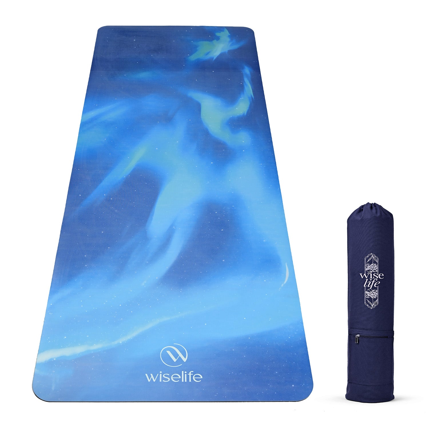 PU Printed & Natural Rubber Yoga Mat - 6mm, Northen Light
