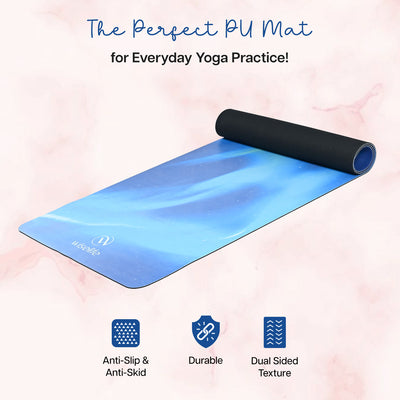 PU Printed & Natural Rubber Yoga Mat - 6mm, Northen Light