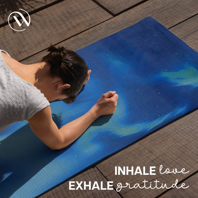 PU Printed & Natural Rubber Yoga Mat - 6mm, Northen Light