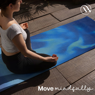 PU Printed & Natural Rubber Yoga Mat - 6mm, Northen Light