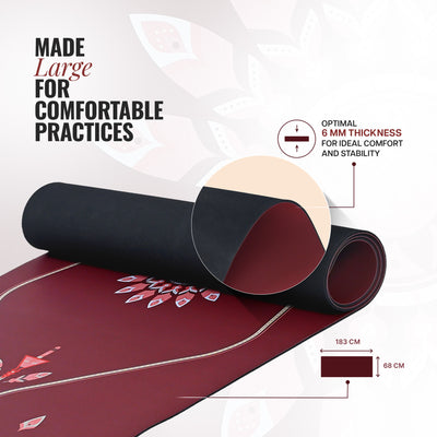 PU Alignment & Natural Rubber Yoga Mat 6mm