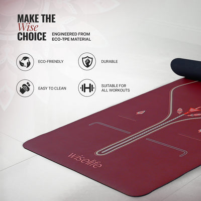 PU Alignment & Natural Rubber Yoga Mat 6mm