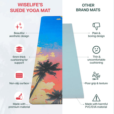 PU Printed & Natural Rubber Yoga Mat- 6mm, Californication