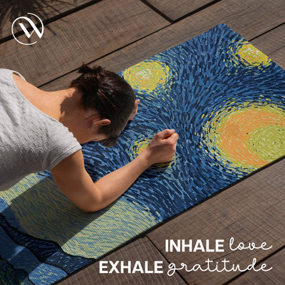 PU & Natural Rubber Yoga Mat - 6mm, Starry Night