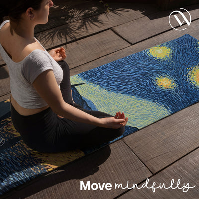 PU & Natural Rubber Yoga Mat - 6mm, Starry Night