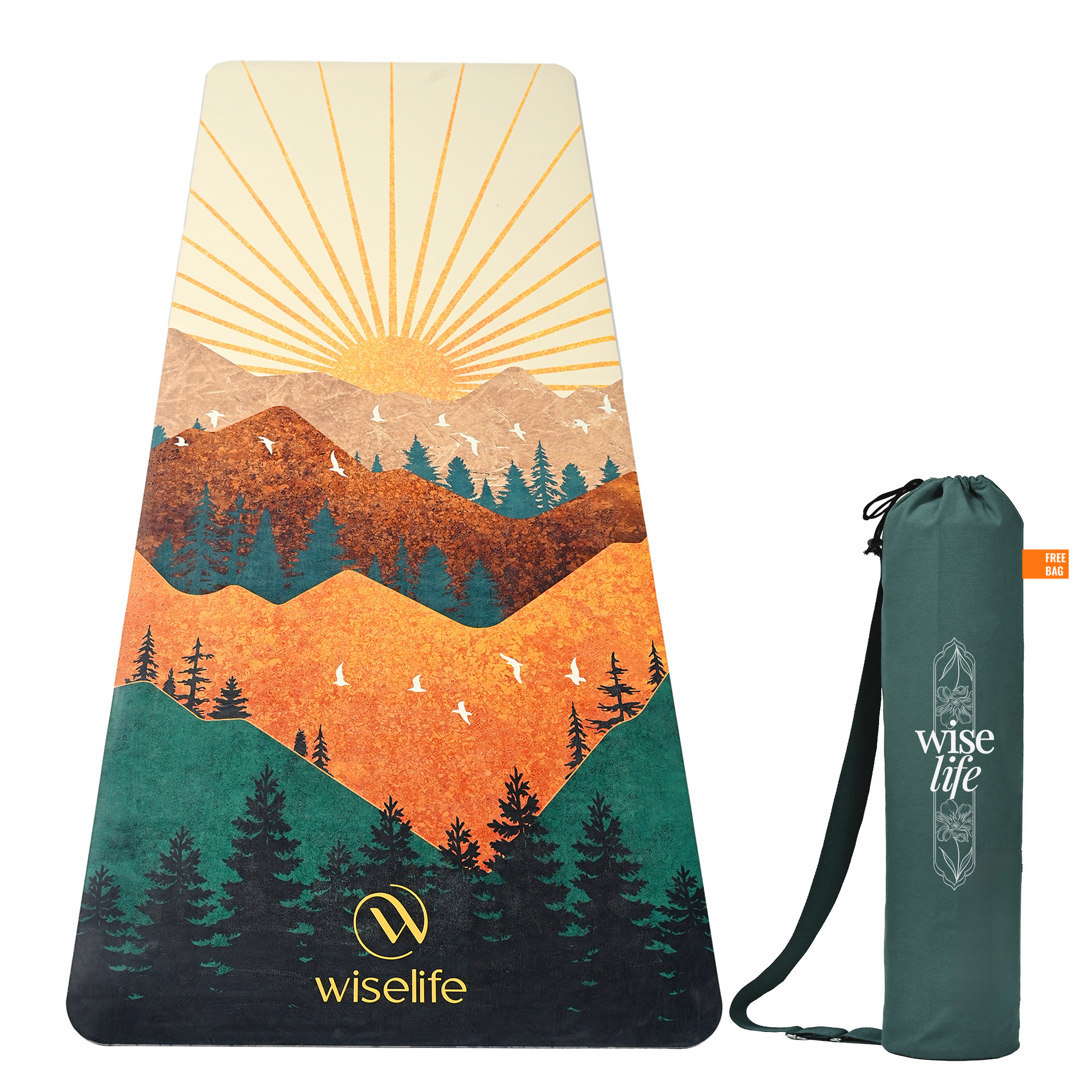PU Printed & Natural Rubber Yoga Mat - 6mm, Arabian Morning