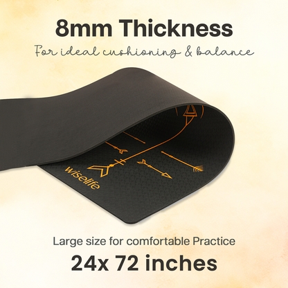 BOHO Alignment TPE Yoga Mat - 8MM