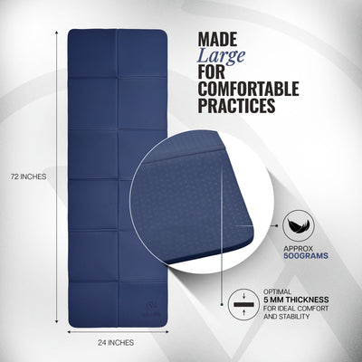 Foldable Travel Yoga Mat TPE 5mm With Carry Bag