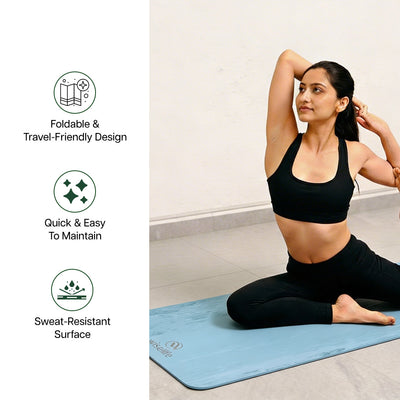 Foldable Rubber Beach Yoga Mat - 2mm
