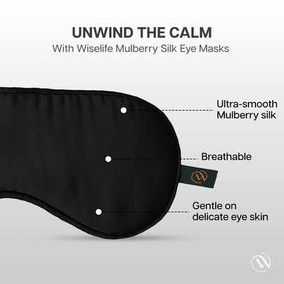 Mulberry Silk Eye Mask (Green + Black)
