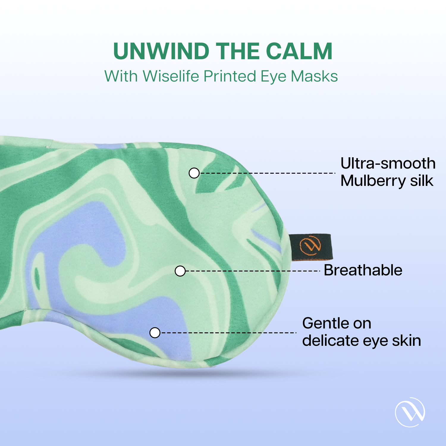 Printed Mulberry Silk Eye Mask