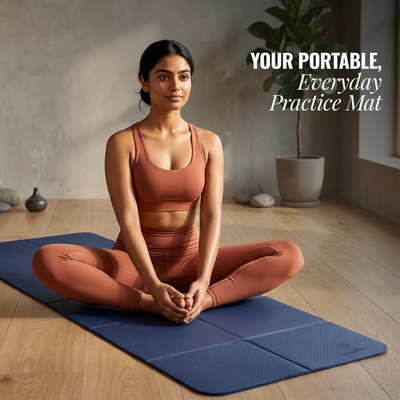 Foldable Travel Yoga Mat TPE 5mm With Carry Bag