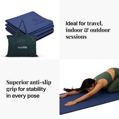 Wiselife Foldable Travel Yoga Mat TPE 6mm