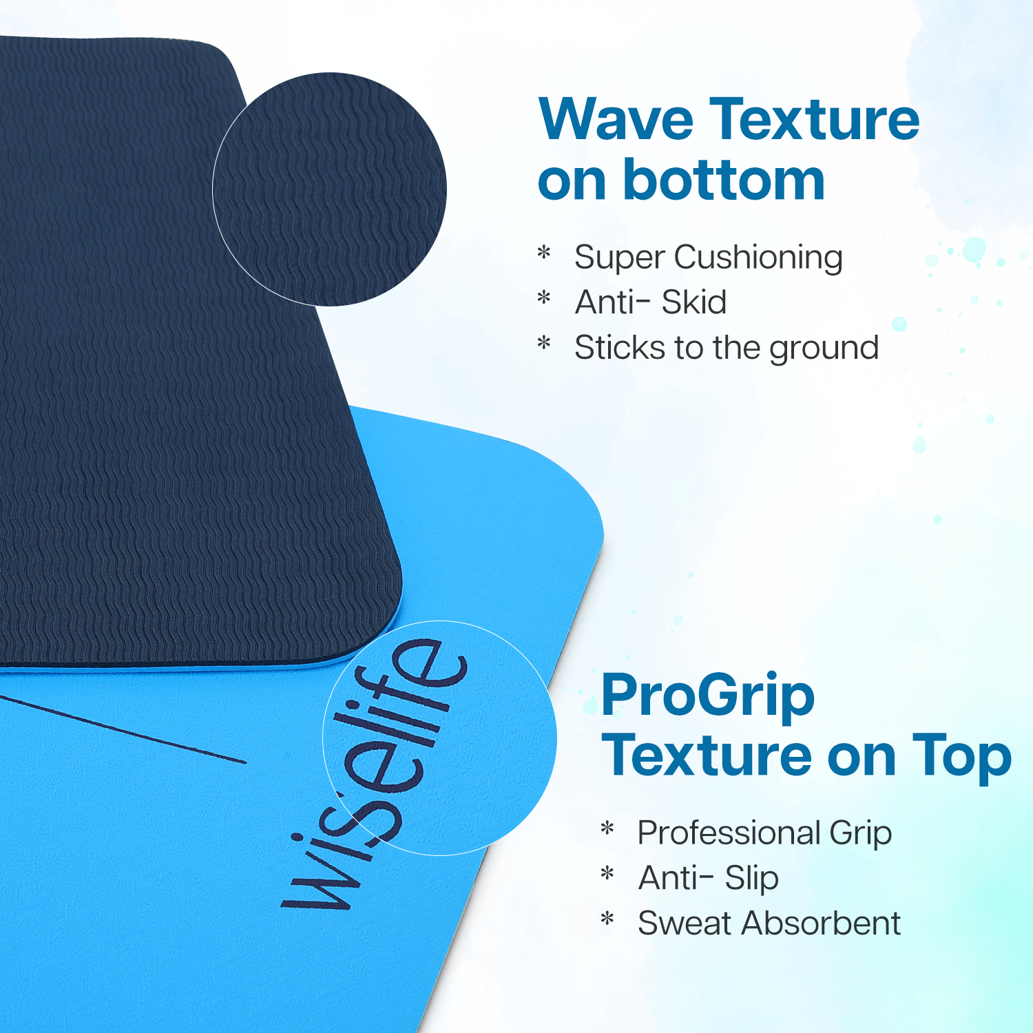 dual layer yoga mat yoga mat double size tpe yoga mat 6mm dual layer double yoga mat yoga thick mat
wiselife dual layer tpe yoga mat 6mm - blue strauss tpe dual layer yoga mat
wiselife classic dual layer tpe yoga  mat - 6mm