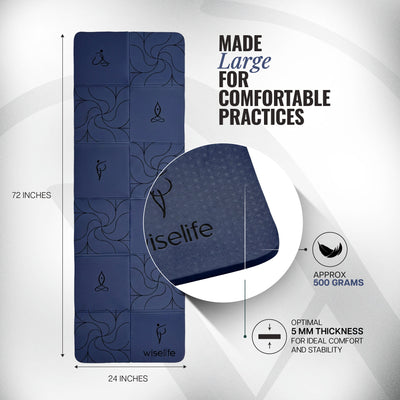 Foldable Travel Yoga Mat TPE 5mm With Carry Bag