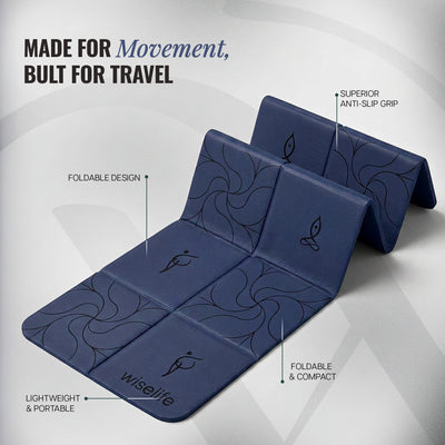 Foldable Travel Yoga Mat TPE 5mm With Carry Bag