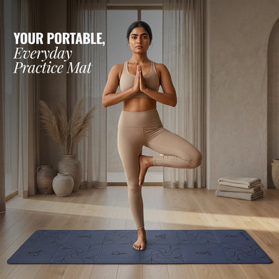 Foldable Travel Yoga Mat TPE 5mm With Carry Bag