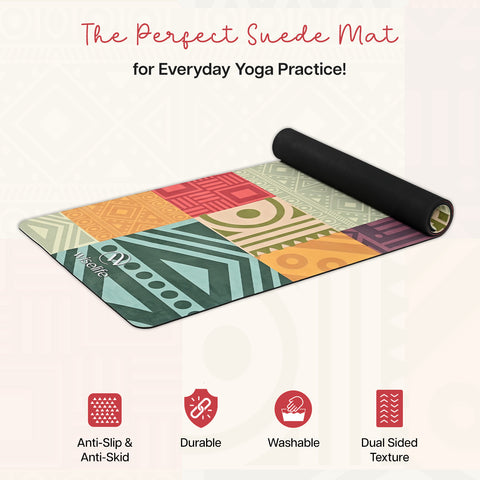 Microfiber & Natural Rubber Yoga Mat - 6mm