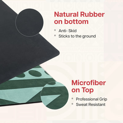 Microfiber & Natural Rubber Yoga Mat - 6mm