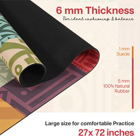 Microfiber & Natural Rubber Yoga Mat - 6mm
