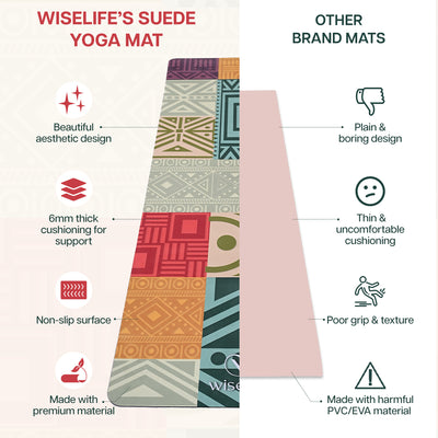 Microfiber & Natural Rubber Yoga Mat - 6mm