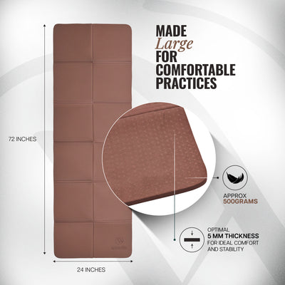Foldable Travel Yoga Mat TPE 5mm With Carry Bag