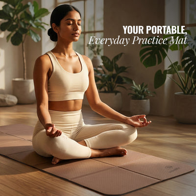 Foldable Travel Yoga Mat TPE 5mm With Carry Bag