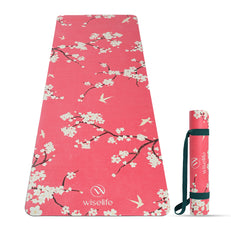 PU Printed & Natural Rubber Yoga Mat - 6mm, Cherry Blossom