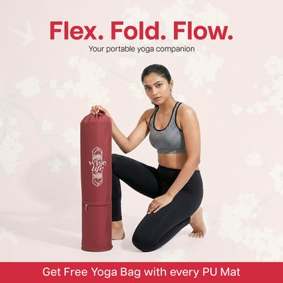PU Printed & Natural Rubber Yoga Mat - 6mm, Cherry Blossom
