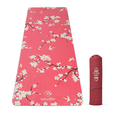 PU Printed & Natural Rubber Yoga Mat - 6mm, Cherry Blossom