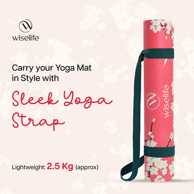 PU Printed & Natural Rubber Yoga Mat - 6mm, Cherry Blossom