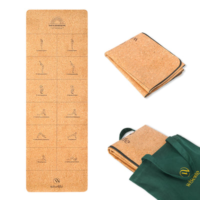 Foldable Cork Yoga Mat - 1 MM