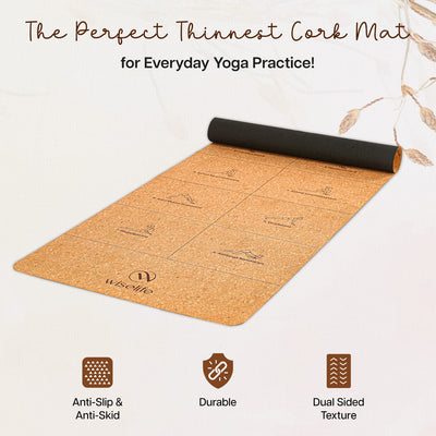 Foldable Cork Yoga Mat - 1 MM