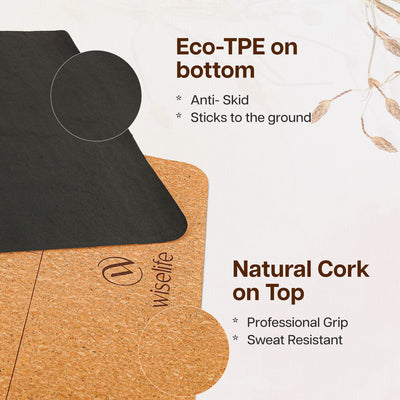 Foldable Cork Yoga Mat - 1 MM