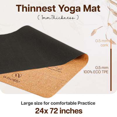 Foldable Cork Yoga Mat - 1 MM