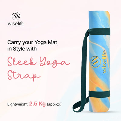 PU Printed & Natural Rubber Yoga Mat - 6mm, Abstract Marble