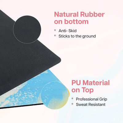 PU Printed & Natural Rubber Yoga Mat - 6mm, Abstract Marble
