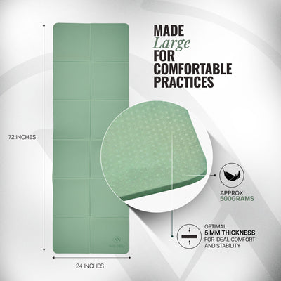 Foldable Travel Yoga Mat Eco TPE 5mm With Carry Bag