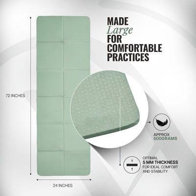 Foldable Travel Yoga Mat TPE 5mm With Carry Bag